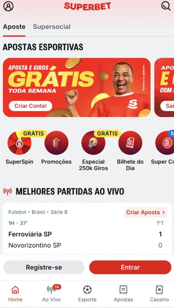 bônus de esportes superbet com código promocional 