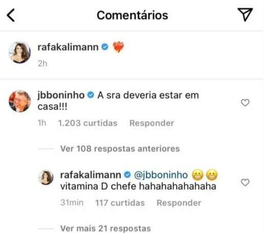 Rafa Kalimann e Boninho