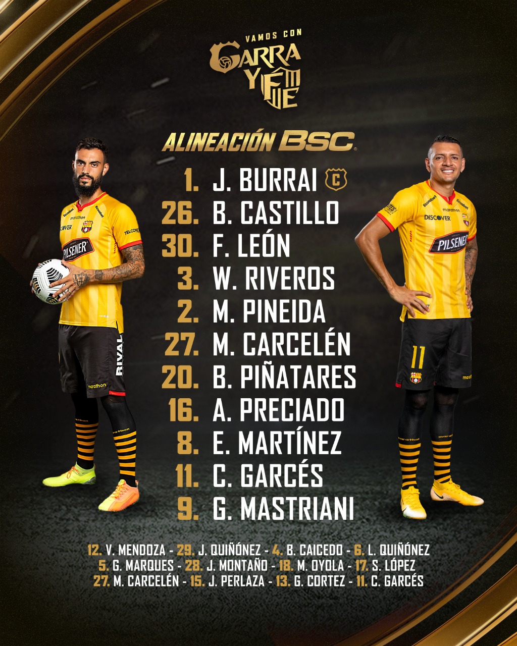 Barcelona-EQU escalado para pegar o Flamengo pela semifinal da Libertadores