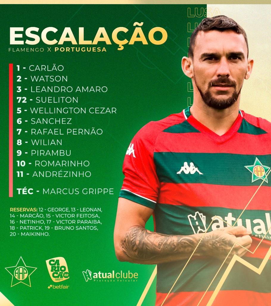 Portuguesa escalada para pegar o Flamengo pelo Campeonato Carioca