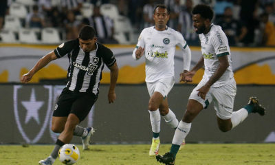 Atacante Erison em campo pelo Botafogo contra o Goiás