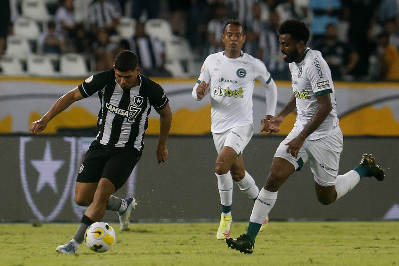 Atacante Erison em campo pelo Botafogo contra o Goiás