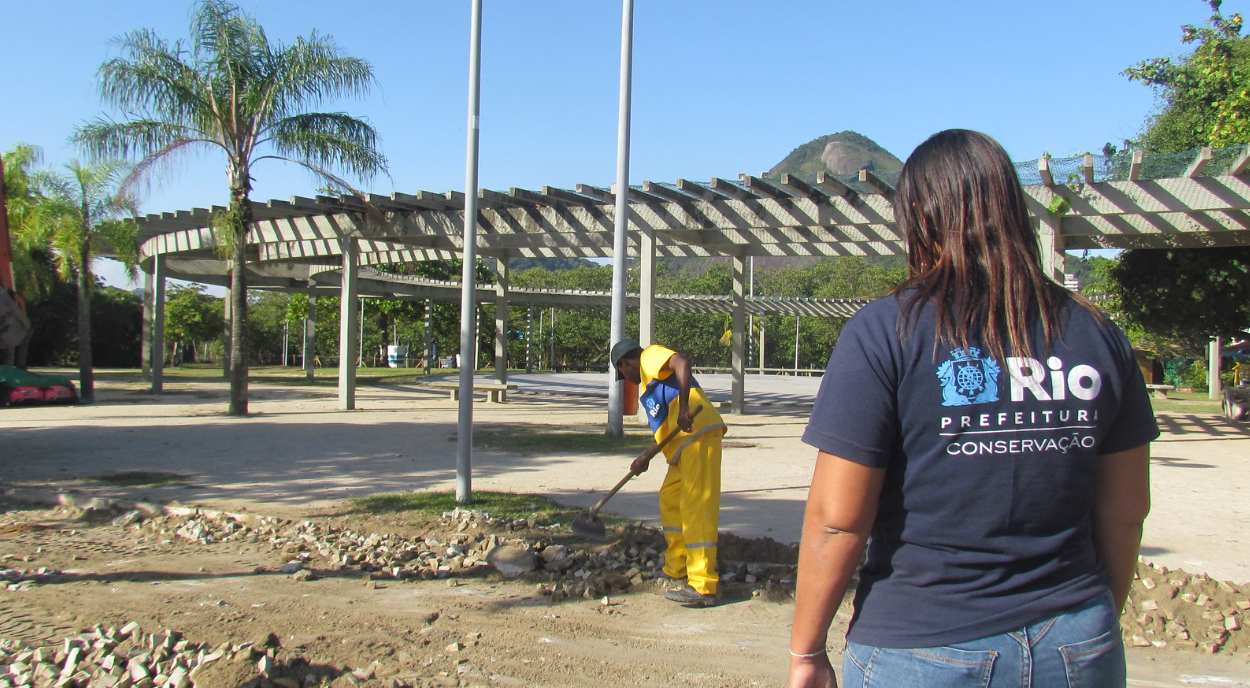 Implementação de rota alternativa na ciclovia da Lagoa, na altura do Parque dos Patins (Foto: Divulgação/Seconserva)