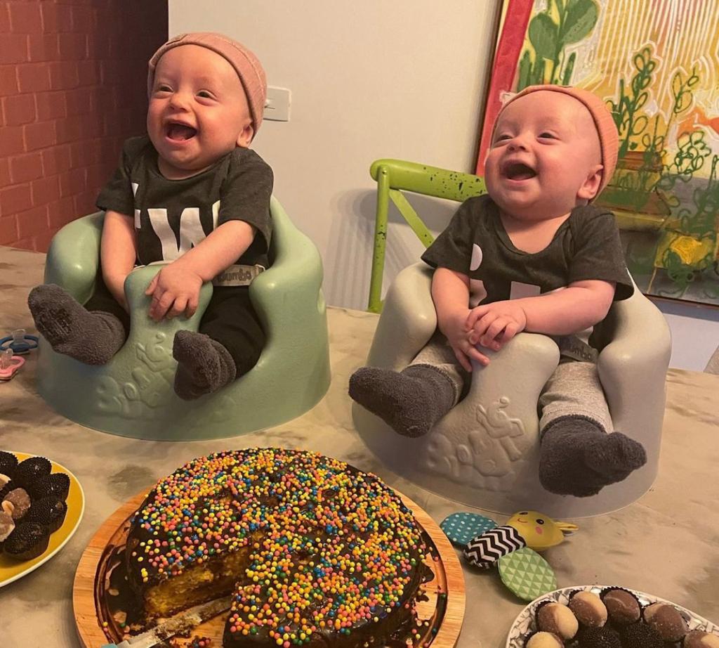Emílio Dantas e Fabiola Nascimento celebram mesversário dos filhos gêmeos