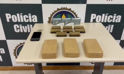 Elementos apreendidos pelos agentes da DRE