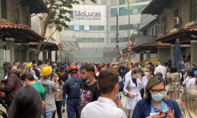 Situação no entorno do hospital onde ocorreu o incêndio.