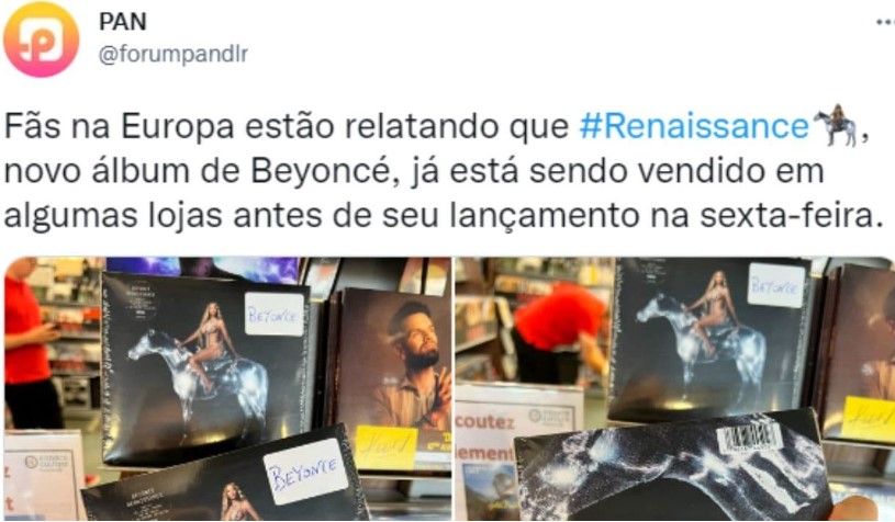 Álbum de Beyoncé sendo vendido na Europa