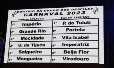 Ordem dos desfiles do Grupo Especial para o Carnaval 2023