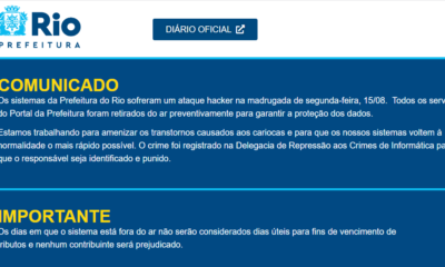 Uma semana após ataque hacker, serviços da prefeitura seguem fora do ar