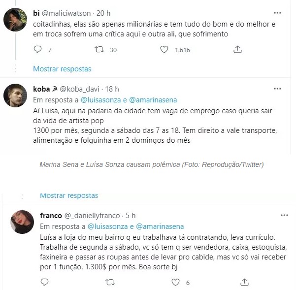 Internautas criticam Luísa Sonza