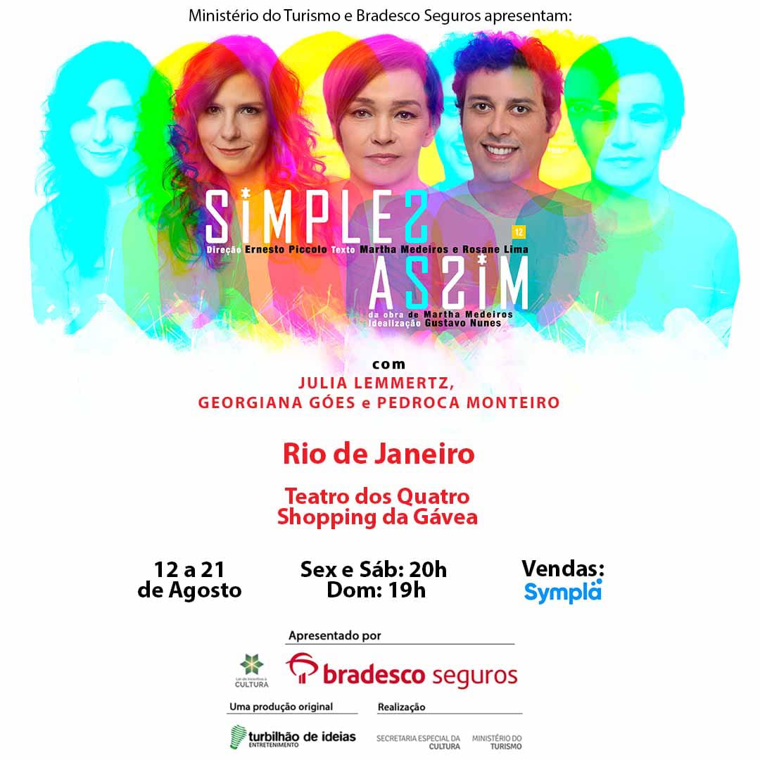 'Simples Assim' retorna para o Teatro dos Quatro em temporada que celebra o reencontro com público do Rio