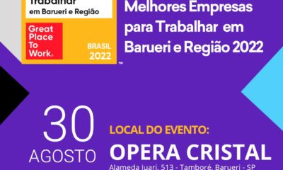 Prêmio de melhores empresas para trabalhar será entregue em Barueri e Região