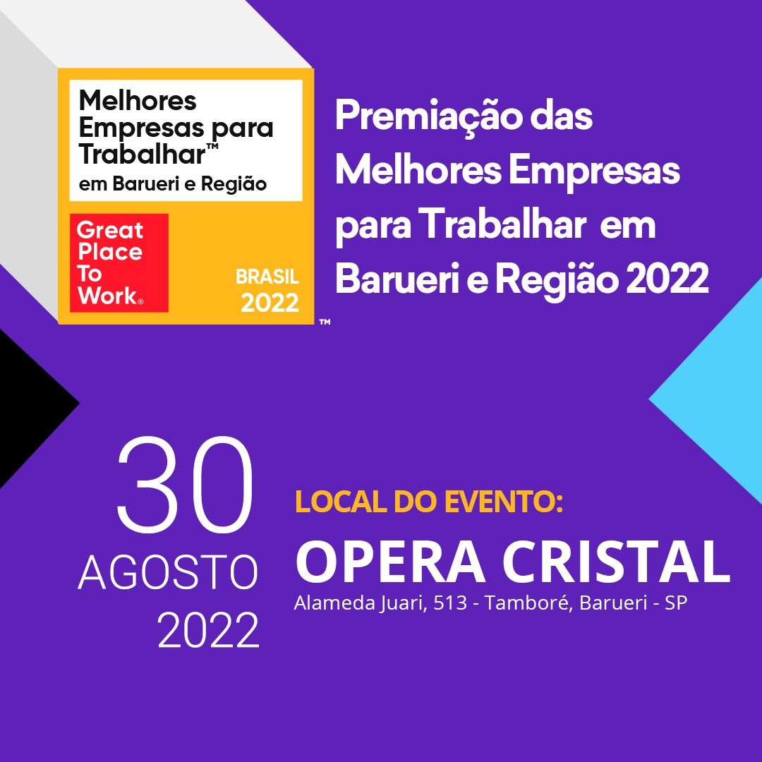 Prêmio de melhores empresas para trabalhar será entregue em Barueri e Região