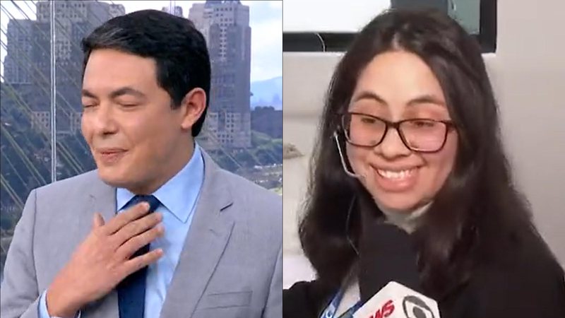 Alan Severiano cai na gargalhada após entrevista ao vivo no SP1