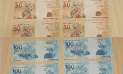 mil reais apreendidos em Barra do Piraí