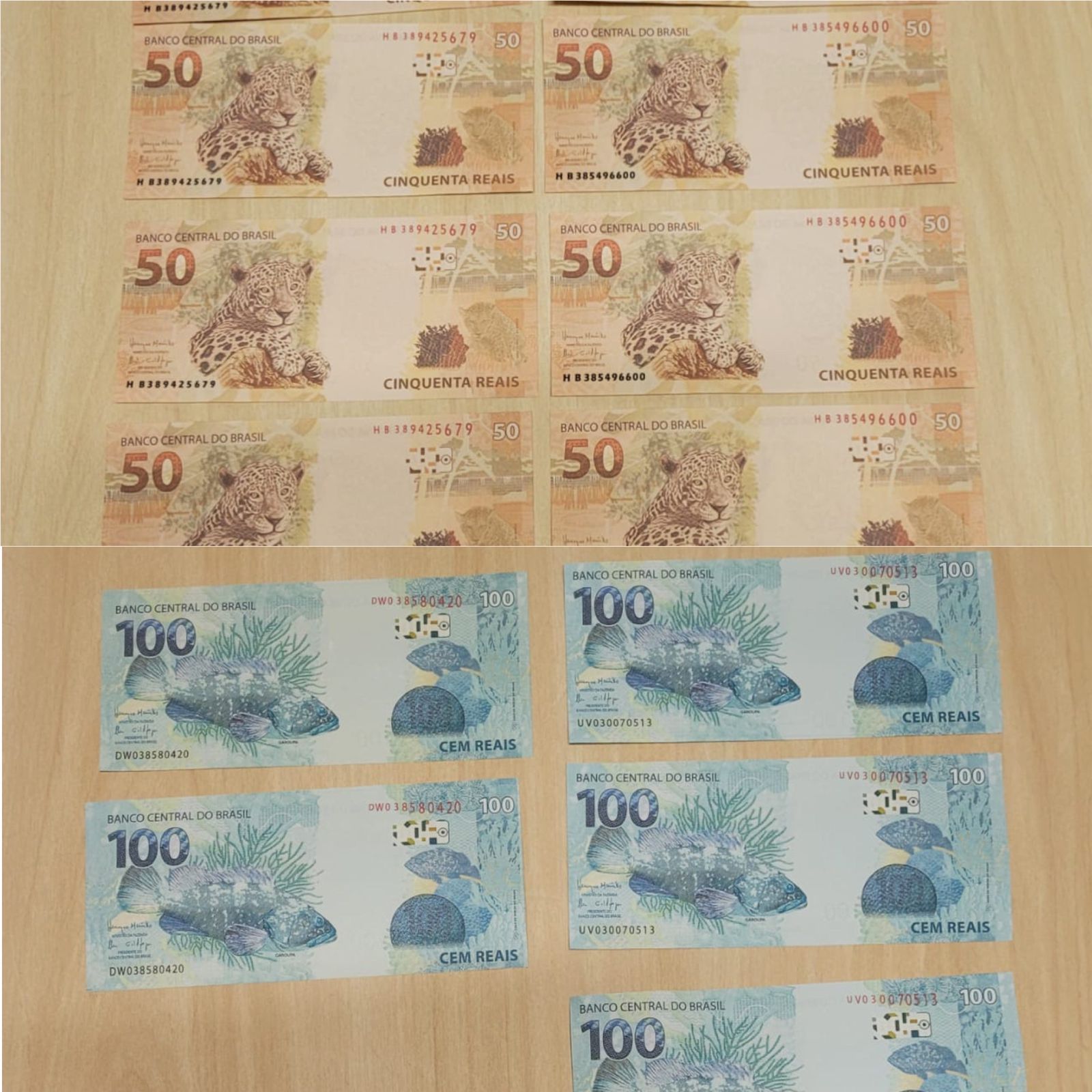 mil reais apreendidos em Barra do Piraí