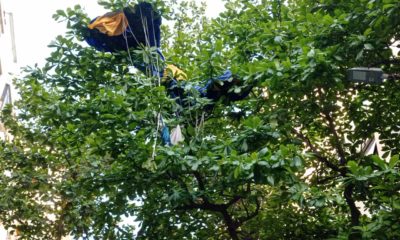 [FOTOS E VÍDEOS] Paraquedistas ficam feridos após queda na Zona Sul do Rio (Foto: Diogo Sampaio/ Super Rádio Tupi)