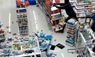 Cliente destruindo farmácia