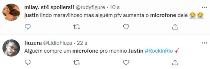 Fãs reclamam de falha no microfone de Justin Bieber no Rock in Rio