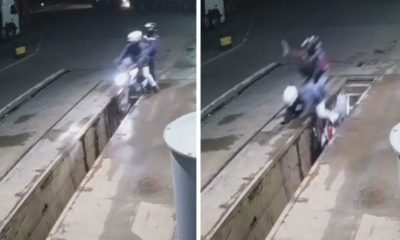 Ladrões são presos após caírem em buraco durante fuga