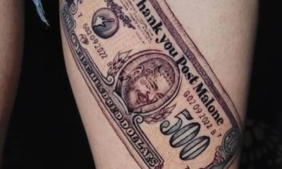 Tatuagem em homenagem à Post Malone
