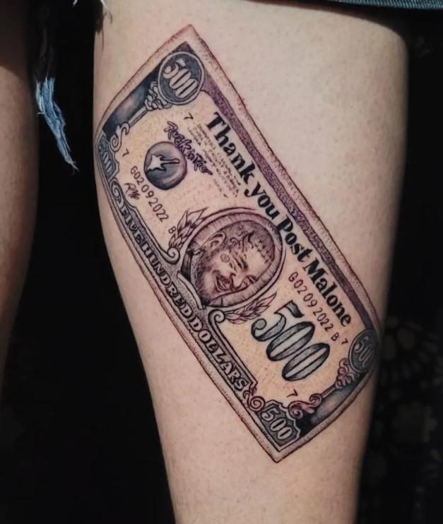 Tatuagem em homenagem à Post Malone