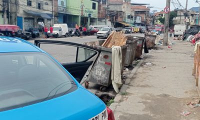corpo foi encontrado dentro de uma lixeira na Avenida dos Democráticos, em Manguionhos
