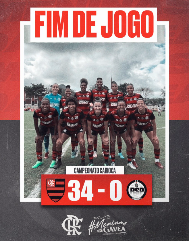 Flamengo goleia Rio São Paulo por 34 a 0 no Campeonato Carioca