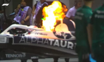 Carro de Pierre Gasly pega fogo no segundo treino livre do GP de Singapura