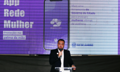 Cláudio Castro no lançamento do aplicativo Rede Mulher