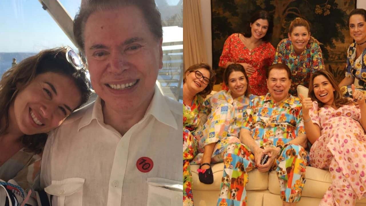 Silvio Santos ao lado da família