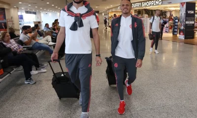 Embarque do time do Internacional para pegar o Flamengo no Brasileiro