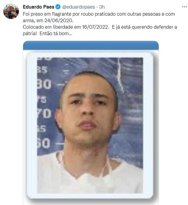 Homem que tentou bloquear a TransOeste já foi preso por roubo, diz prefeito do Rio