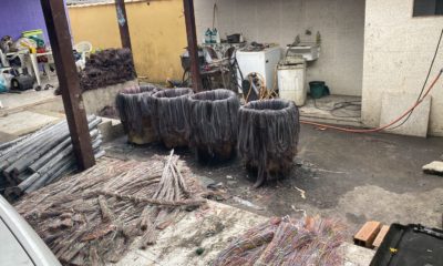 Homens são presos com duas toneladas de cabos de cobre furtados em Itaboraí