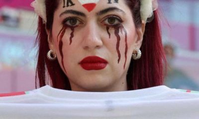 Protestos da torcida iraniana marcam presença na partida de hoje entre Irã e Gales