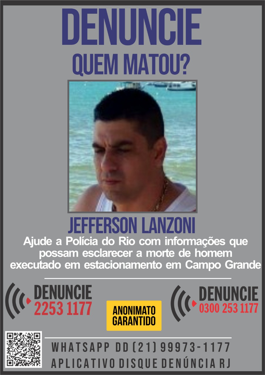 Disque denúncia pede informações sobre envolvidos na morte de empresário em estacionamento na Zona Oeste