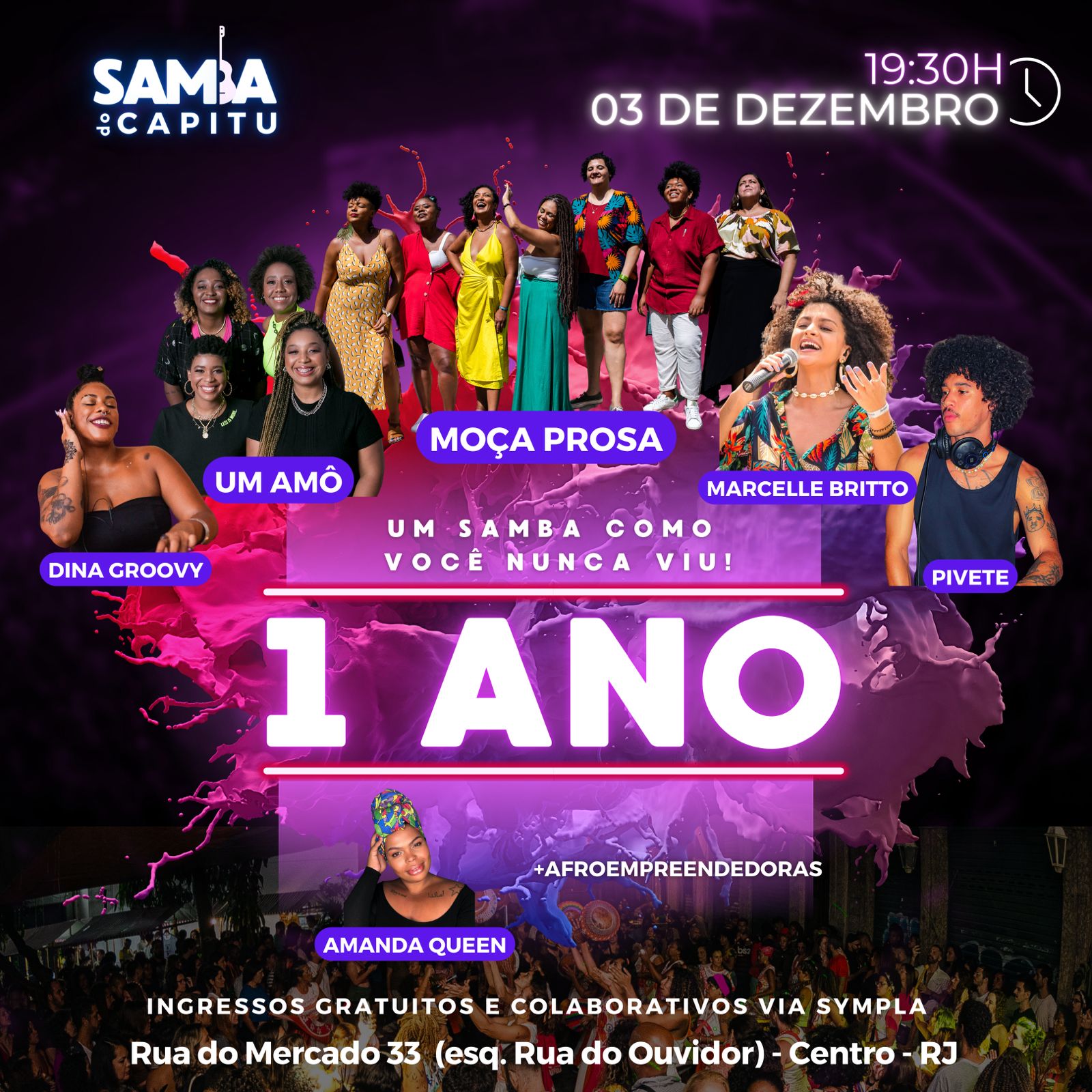 Samba do Capitu comemora 1 ano com diversas atrações no Rio