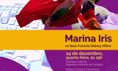 Cantora Marina Iris se apresenta na Sala Funarte Sidney Miller, no Rio
