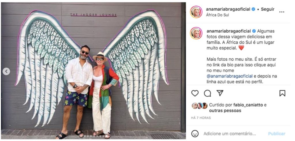 Ana Maria Braga ao lado do namorado