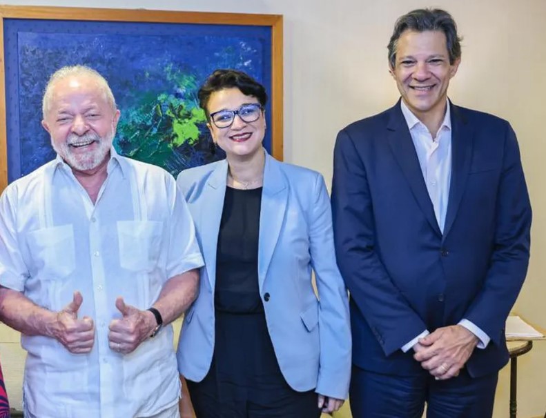 Lula com Tarciana Medeiros e Fernando Haddad