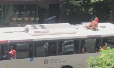 Vândalos depredam ônibus na Zona Sul do Rio