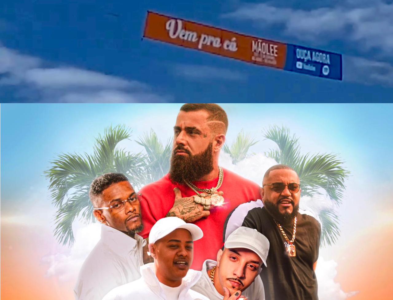 Mãolee faz ação na praia divulgando o single “Vem Pra Cá"