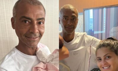 Romário com a neta ainda no hospital