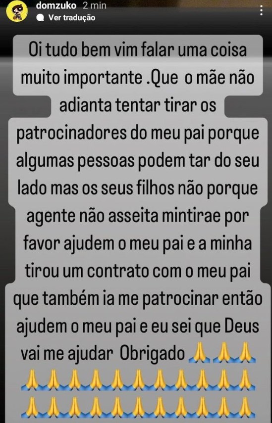 Filho de Luana Piovani ataca a mãe na internet e apoia o pai, Pedro Scooby