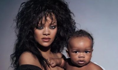 Rihanna posa com o filho para a revista Vogue