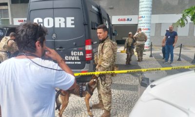 Prédio da OAB é liberado após ameaça de bomba no Centro do Rio (Foto: Tie Leal/ Super Rádio Tupi)