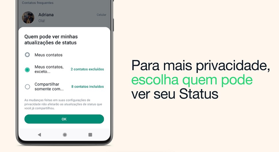 WhatsApp libera novas funções de status