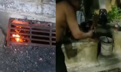 Amigos preparam churrasco em bueiro de São Gonçalo