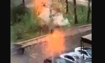 Raio atinge poste no Distrito Federal