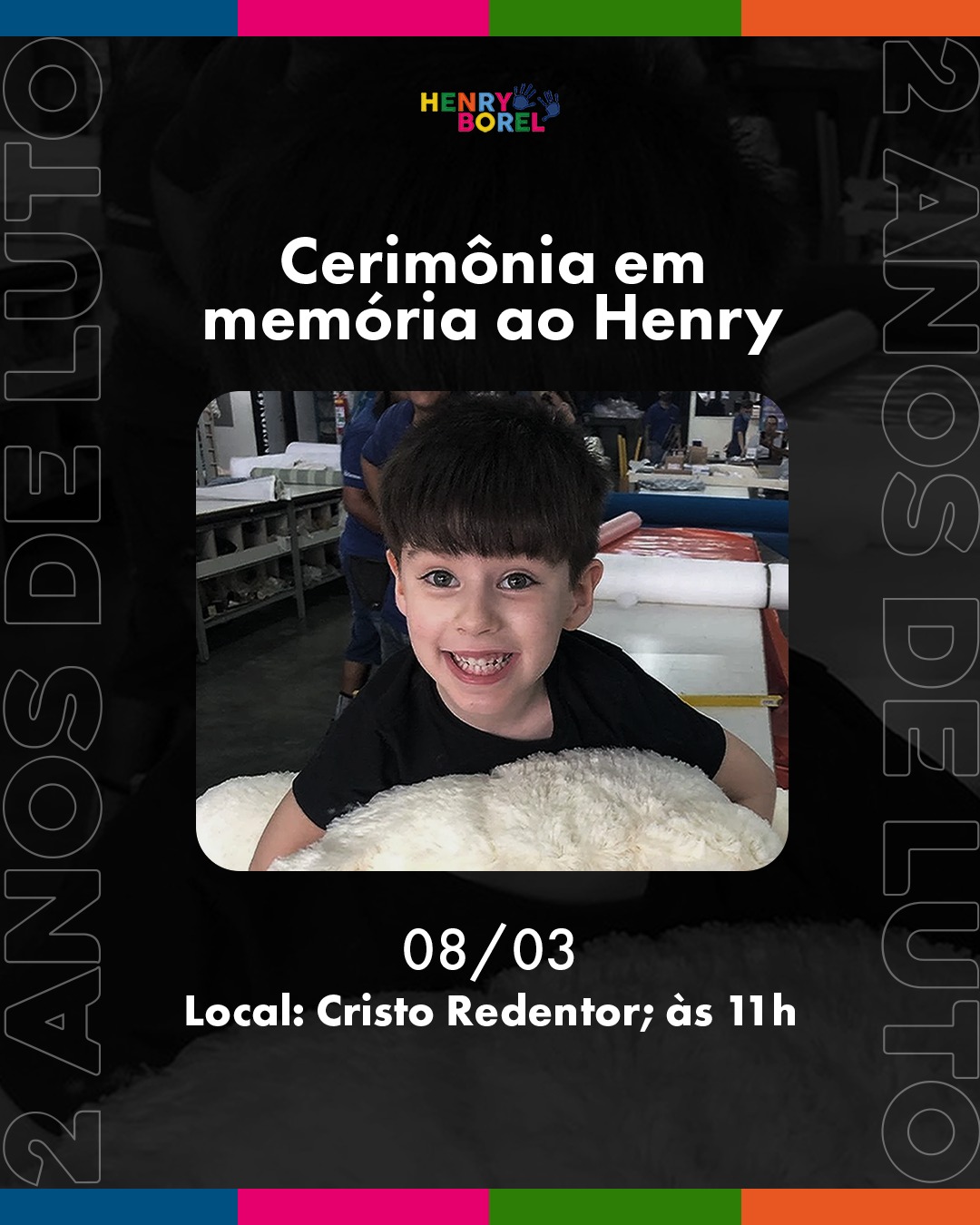 Santuário Cristo Redentor recebe missa pelos 2 anos da morte do pequeno Henry Borel (Foto: Divulgação)